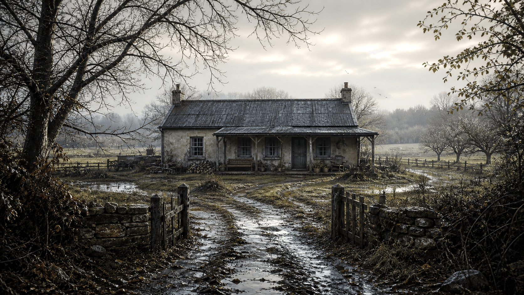The silent farmhouse at Harrow Farm